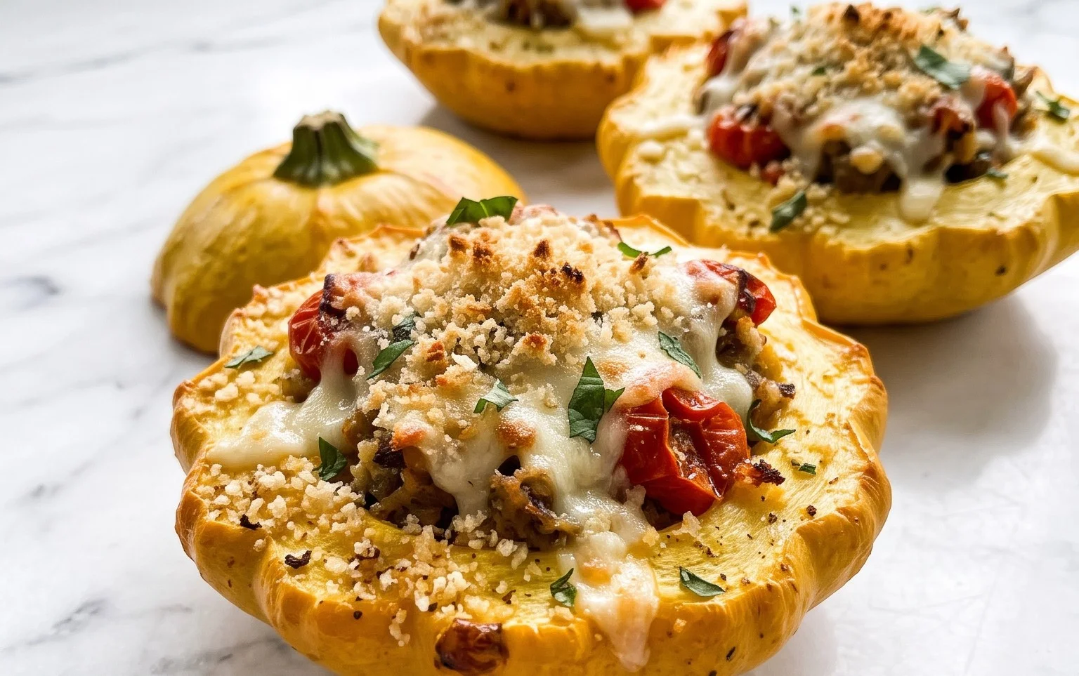Courgettes Patty Pan Farcies Façon Italienne