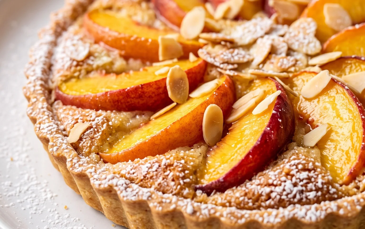 Fresh Peach Tart with Creamy Almond Frangipane